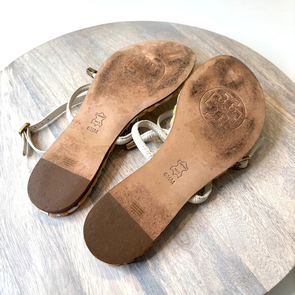 Tory Burch Cream White Ankle Strappy Strap Sandals US Size 6.5 M 6.5M - Picture 8 of 8